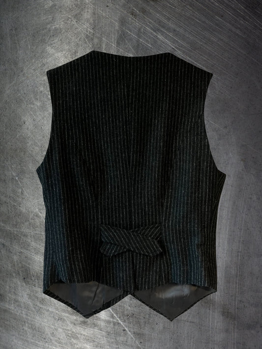 y2k antrasit çizgili yelek