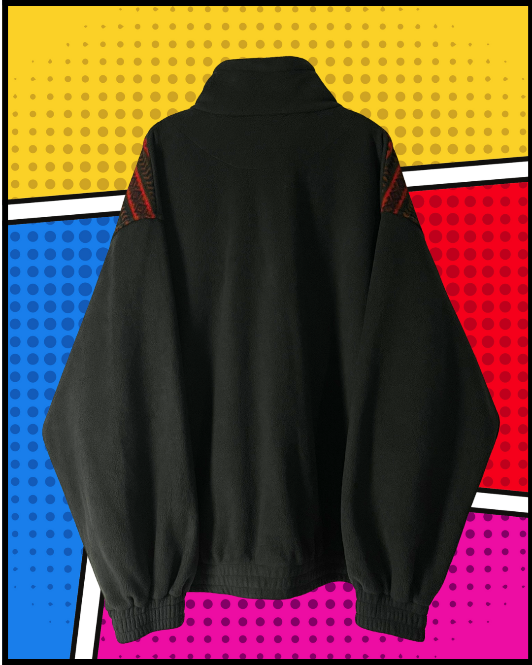 vintage desenli koyu renkli polar