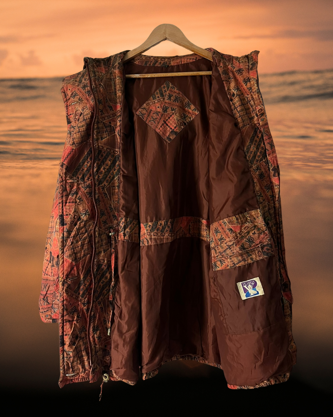 vintage etnik desenli bohem mont