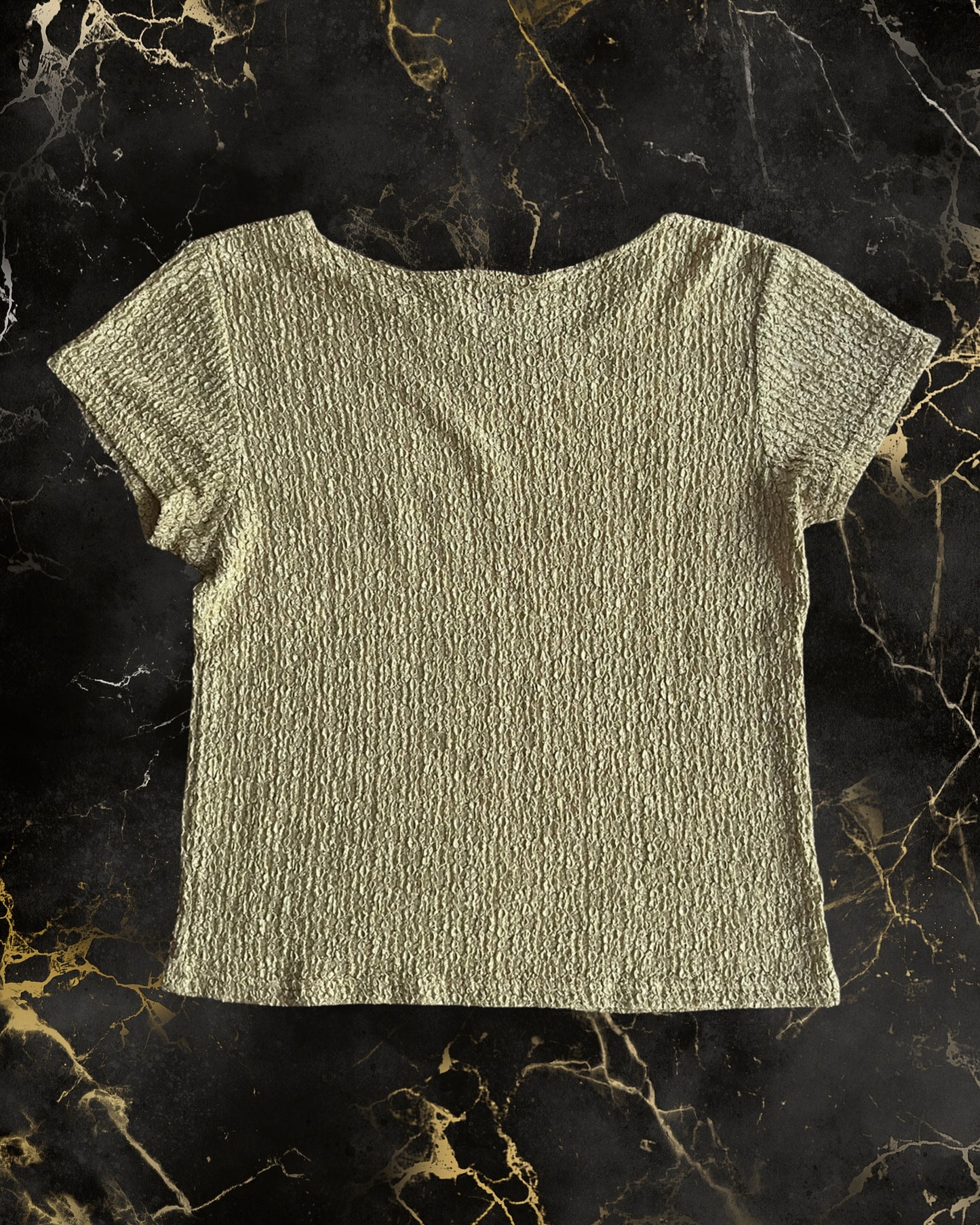 gold kırışık kumaş american tee