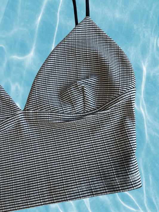 navy beyaz çizgili bralette