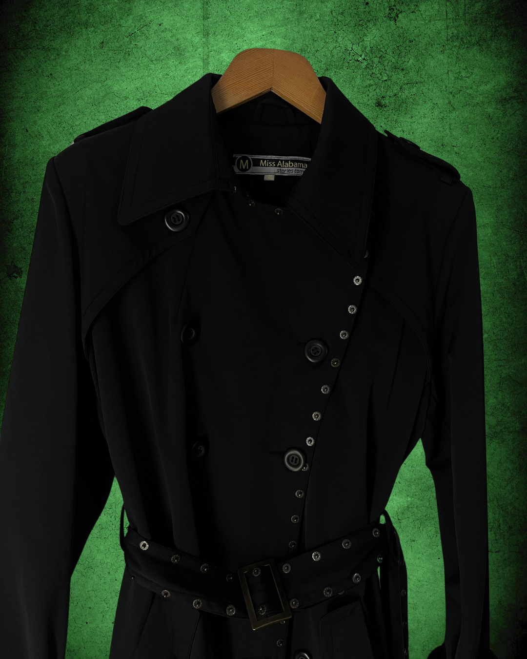 vintage matrix miss alabama siyah trençkot