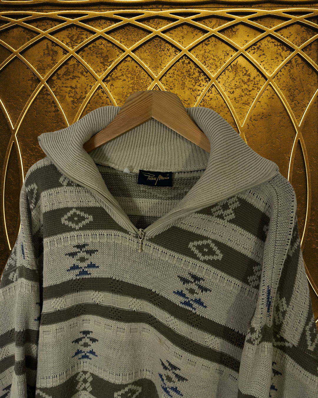 vintage etnik desenli kazak
