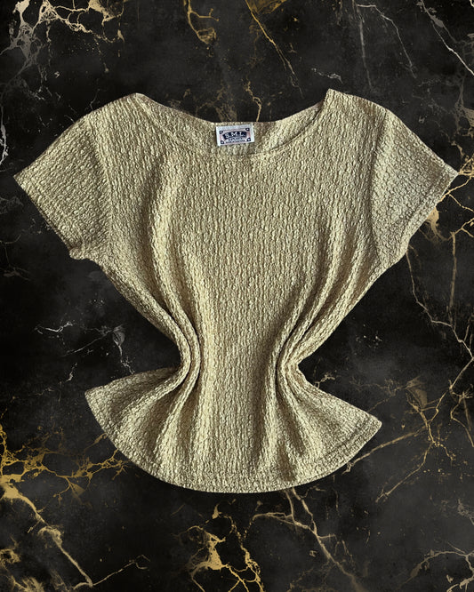 gold kırışık kumaş american tee