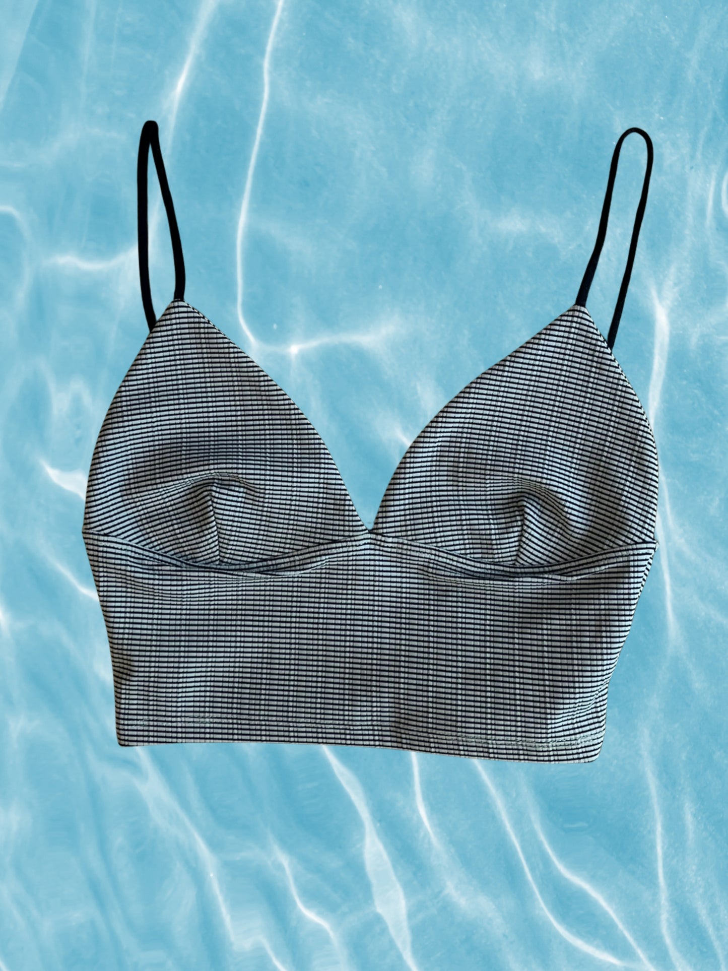 navy beyaz çizgili bralette