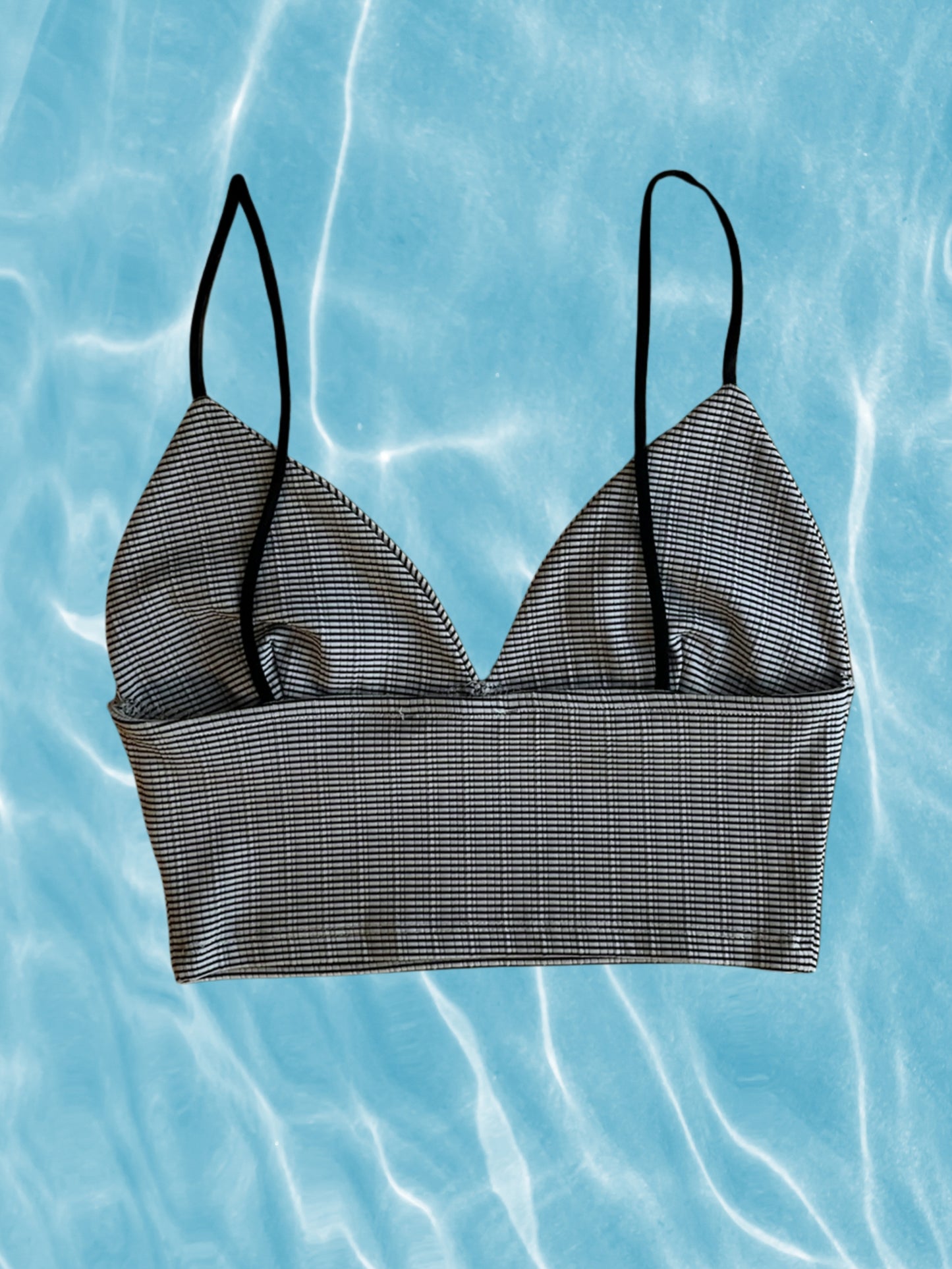 navy beyaz çizgili bralette