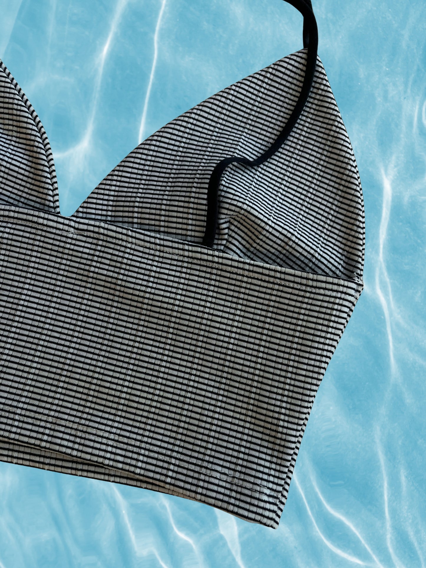 navy beyaz çizgili bralette