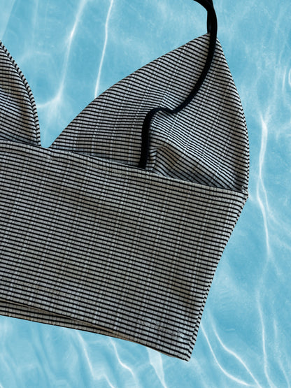 navy beyaz çizgili bralette