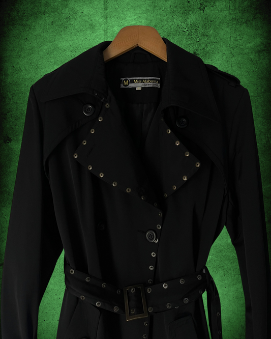 vintage matrix miss alabama siyah trençkot